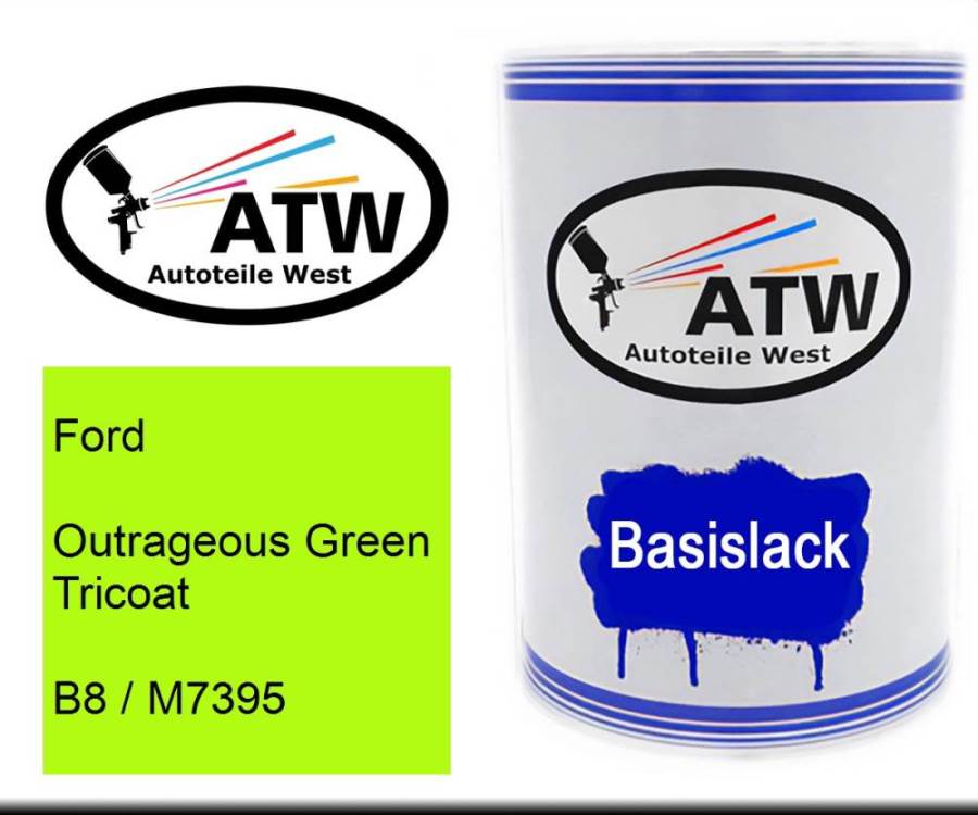 Ford, Outrageous Green Tricoat, B8 / M7395: 500ml Lackdose, von ATW Autoteile West.